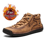 Men's Leather Snow Boots with Plush Lining – Warm, Comfortable, and Stylish Winter Footwear