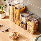 Tarro grande de plástico para almacenar granos de cocina: organizador de alimentos y recipiente para condimentos a prueba de humedad