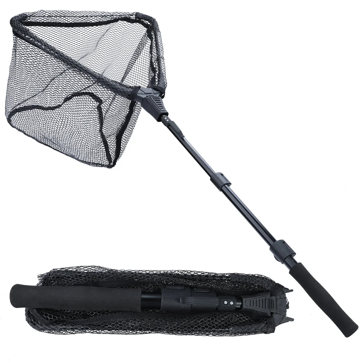 Red de pesca plegable telescópica: red de aterrizaje duradera para una captura fácil