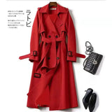 Women's Long Sleeve Trench Coat – 2024 Fashion Double-Breasted Office Jacket