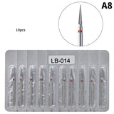 10-Piece Diamond Nail Drill Bit Set for Manicure & Pedicure – Professional Quality for Acrylic & Gel Nails