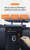 Metal Roller Car Trash Can – Auto Organizer with Phone Holder & Storage Bag