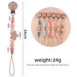 Clip para chupete de bebé personalizado: colgante de mordedor con cuentas de madera y silicona con nombre personalizado