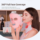 LED Light Therapy Face & Neck Mask for Anti-Aging, Acne Treatment & Skin Rejuvenation