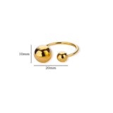 Minimalist Gold Beaded Ring – Adjustable Stainless Steel, Waterproof & Hypoallergenic
