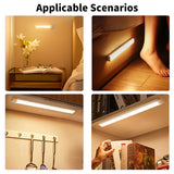 Luz nocturna con sensor de movimiento inteligente, luz LED recargable inalámbrica para armario de cocina, dormitorio, lámpara de noche, decoración de habitación