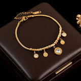 Women’s Stainless Steel Snake Chain Charm Bracelet – Trendy & Elegant Jewelry