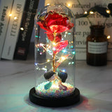 Eternal Rose in Glass Dome - Illuminated Galaxy Flower with Butterfly for Mothers Day
