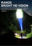 Rechargeable LED Flashlight with 4 Modes & COB Side Light – High-Power Waterproof Torch for Outdoor Use