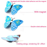 3D butterfly wall stickers – blue butterfly showing magnet, adhesive and folding wings