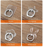 Universal Transparent Finger Ring Phone Holder – Magnetic Stand for Smartphones