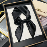 60cm Solid Color Silk Satin Neckerchief – Elegant Hijab Scarf for Women