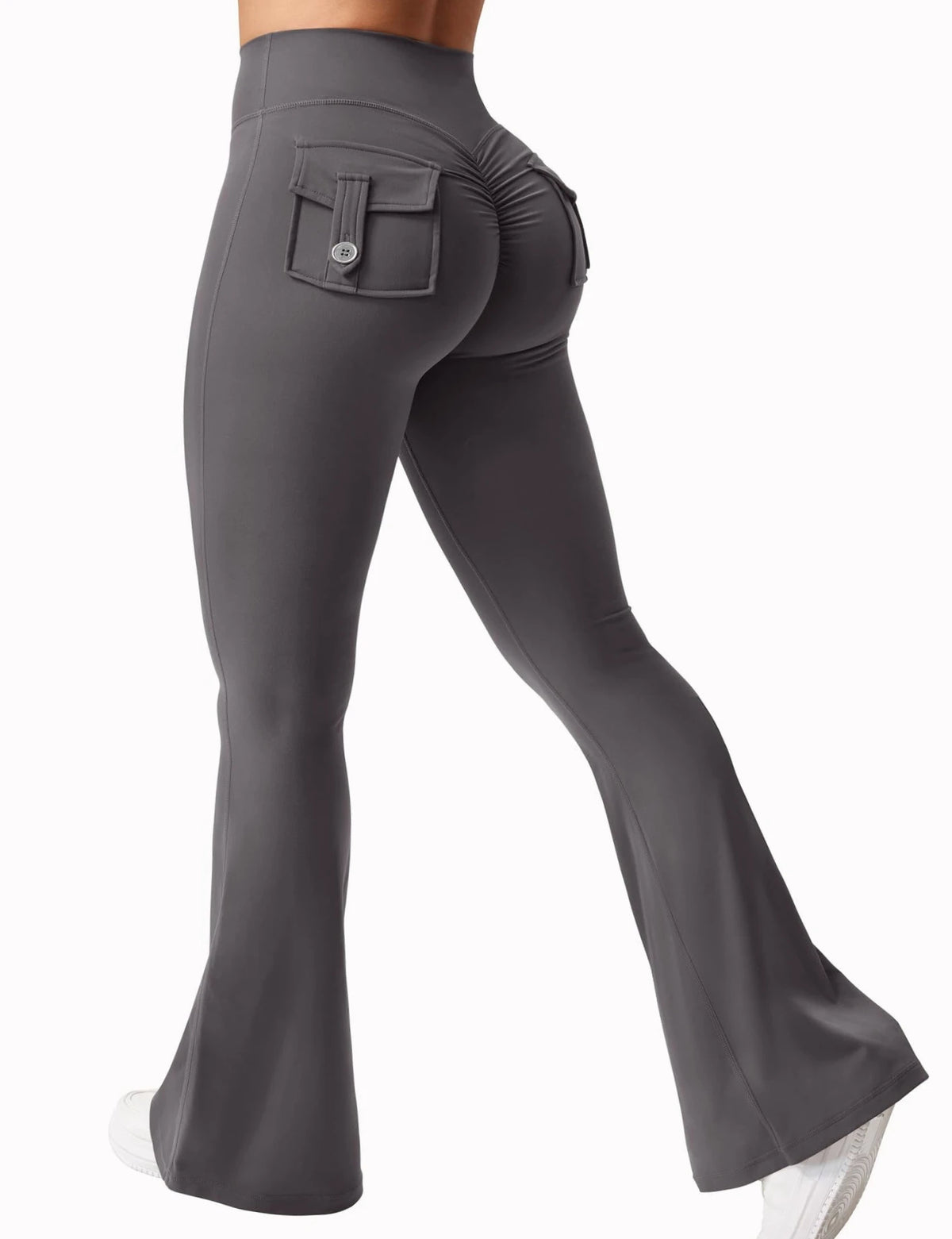 High-Waisted Wide Leg Yoga Pants – Naked Feeling Compression with Pockets