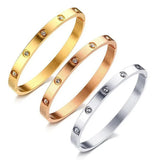 Gold Love Bangle Bracelet – Unisex Sparkling Trendy Wristwear