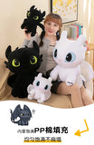 Muñeco de peluche de Cómo entrenar a tu dragón: adorable y tierna almohada de Furia Nocturna y Furia Luminosa