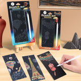 DIY Scratch Painting Set – Famous World Landmarks Night Scenery Art Kit