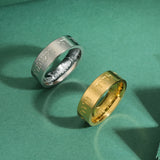 Hebrew Engraved Shema Ring - Stainless Steel Jewish Wedding Band with 18K Gold Plating