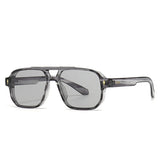 SHAUNA Gafas de sol cuadradas con doble puente retro para mujer, con tonos degradados, UV400, marca de moda, diseñador, remaches, gafas de sol para hombre