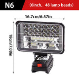 Lámpara de trabajo LED de 18 V de Makita: reflector de emergencia portátil para campamentos y lugares de trabajo