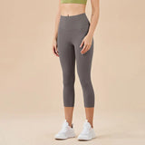 Women's High-Waist Calf-Length Yoga Leggings with Pockets – Stretchy, Breathable Workout Pants