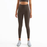 Women's High-Waist Nylon Yoga Leggings with Hidden Pocket