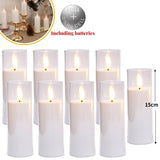 Velas LED sin llama: velas de acrílico parpadeantes para decoración del hogar y eventos