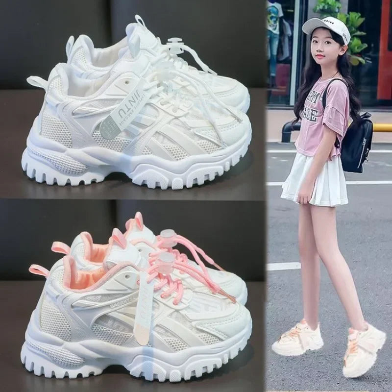 Breathable Unisex Kids Sneakers – Lightweight PU Leather Summer Shoes