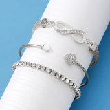 Heart-Shaped Cubic Zirconia Charm Bracelet – Fashionable Fitness & Sleep Tracker for Women