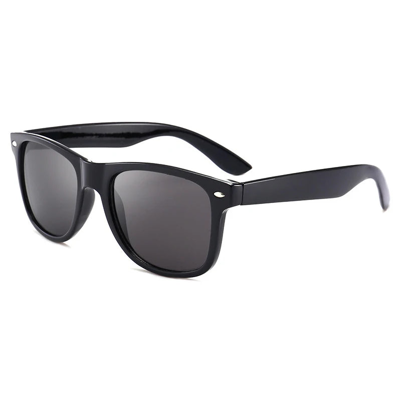 Classic Square Polarized Sunglasses – Retro Black Shades for Men & Women