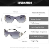 Gafas de sol sin montura KLASSNUM Y2K: lentes con degradado elegantes para mujeres