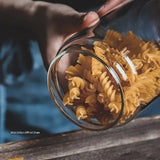 Recipiente hermético de vidrio con tapa de madera: recipiente para almacenar granos, té, café y dulces