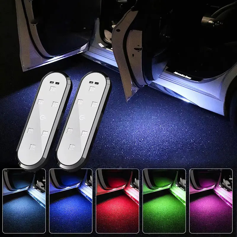 USB-C Rechargeable Car Door Welcome Lights with 7 Colors & Magnetic Mount