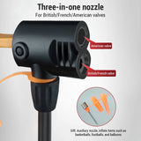Heavy-Duty Manual Air Pump with Pressure Gauge and Multi-Valve Nozzle