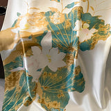 Bufanda de seda de lujo de primavera: 85 x 180 cm, elegante chal y diadema para mujer