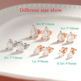Pear Cut Moissanite Stud Earrings – D Color, VVS1 Clarity, 925 Sterling Silver
