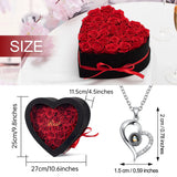24pc Velvet Rose Bouquet in Heart Box with "I Love You" Necklace - Valentine's Gift Set