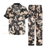 Men’s Traditional Chinese Pajama Set – Lightweight Vintage Sleepwear with Turn-Down Collar