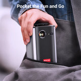 Portable 3D Mini Projector with Auto Focus, 4K Support, and Built-in Battery