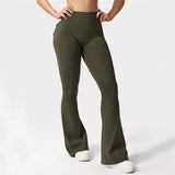High-Waisted Wide Leg Yoga Pants – Naked Feeling Compression with Pockets