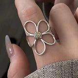 Adjustable Vintage Chain Ring – 925 Sterling Silver Open Ring for Women & Men