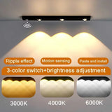 Luz LED con sensor de movimiento recargable por USB: iluminación regulable de 3 colores para debajo de los gabinetes