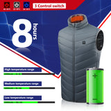USB Heated Vest for Men & Women - 3-Temperature Electric Jacket for Outdoor Sports & Winter Warmth