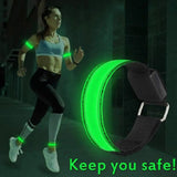 USB Rechargeable LED Running Light – High-Visibility Armband for Night Safety
