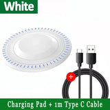 Ultra-Slim Fast Wireless Charger Pad with LED Indicator & Type-C Cable – 30W High-Speed Charging for iPhone, Samsung & Qi Devices