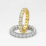 2.2 Carat Full Eternity Moissanite Ring – 925 Sterling Silver Wedding & Engagement Band for Women
