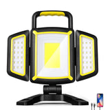 Rechargeable LED Work Light – 30W Portable Spotlight with Adjustable Side Lights