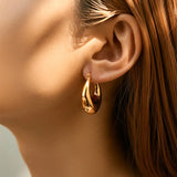 Gold-Plated Stainless Steel Geometric Hoop Earrings – Waterproof & Tarnish-Resistant
