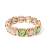 Gold Crystal Beaded Bohemian Elastic Bracelet for Women