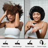 Juego de rizador de pelo sin calor: gorro de dormir de satén y varillas para rizar el cabello sin calor