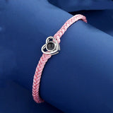 Custom Heart Photo Bracelet – Personalized Rope Chain Jewelry for Women